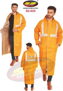 Plain Polyester Tafatta s2-025 Rain Wear, Color : Orange, Green