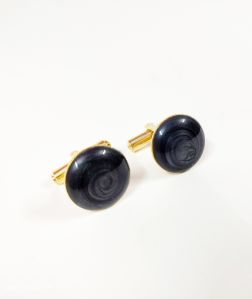 Brass Polished Plain Purple Rose Cufflinks, Color : Black