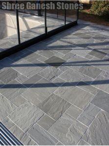 Polished Natural Kandla Grey Paving Stone, Size : 12x12ft, 12x16ft, 18x18ft