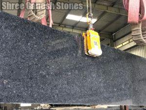 Bush Hammered Rajasthan Black Granite Slabs, For Countertop, Flooring, Hardscaping, Size : Multisizes