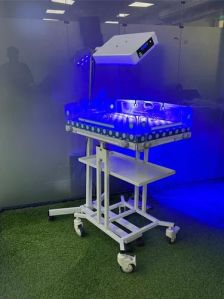 50Hz Plastic LED Phototherapy Stand With Trolley, Color : White