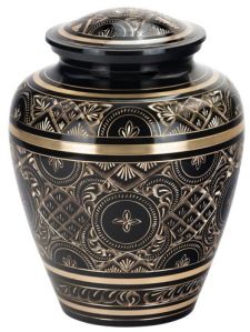 Brass Plain Cremation Adult Urn, Color : Jet Black, Length : 6.5