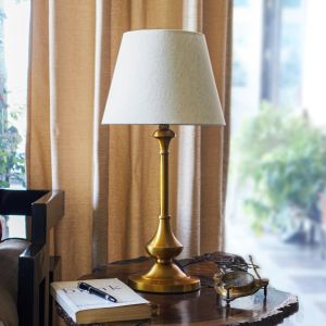 Fluorescent Polished Brass Table Lamp