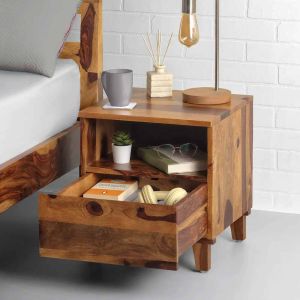 Plain Polished Wooden Side Table, Color : Brown For Home