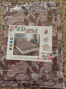 Floral Print Cotton Bed Sheet For Home, Hotel