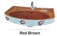 Brown & White Wall Hung Wash Basin