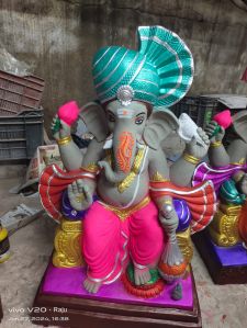 Polished Terracotta Ecofriendly Ganesh Chaturthi Mitti Ganesha