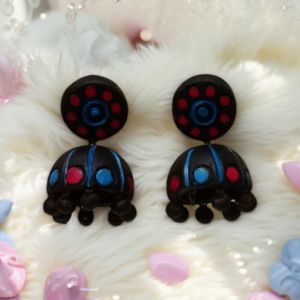 Non Polished Valentine Day Terracotta Exclusive Jhumkas