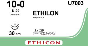 Ethicon Non Absorable White Disposable Ethilon 10-0 Suture