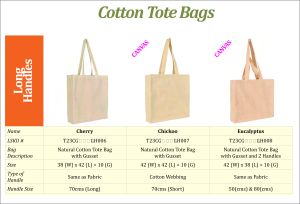 Long Handle Cotton Tote Bags Standard, Technics : Machine Made