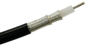 Low Loss Flexible LMR-400 Outdoor Rated Coax Cable Double Shielded With Black Pe Jacket