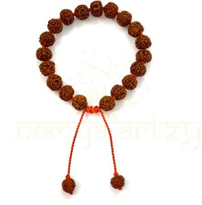 Handmade, Natural Round Mix Faces 10mm Rudraksha Beads Hand-knotted Macrame Shiva Bracelet