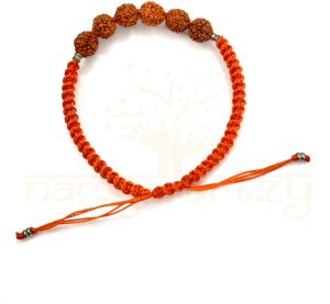 Handmade, Natural Round Mix Faces 8mm Rudraksha Beads Hand-knotted Macrame Shiva Bracelet