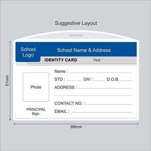 School Id Card, Shape : Rectangular, Holder Material : Plastic