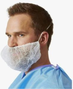 Non Woven Beard Cover Masks, Color : White Free Size