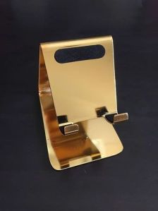 Plain Polished Metal Golden Finish Mobile Stand