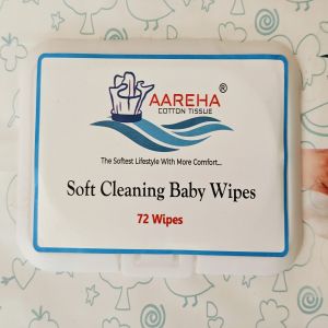 Cotton Aareha Soft Cleaning Baby Wipes, Color : White Standard