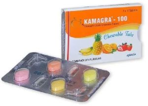 Kamagra Chewable Tablets, Packaging Type : Paper Box