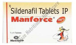 Manforce 100mg Tablets, Packaging Type : Paper Box