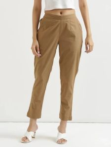 Dark Beige Cotton Pants