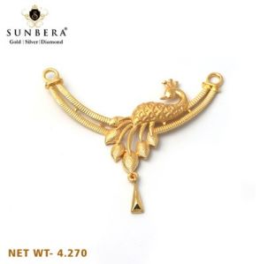 22 Kt Gold Peacock Design Women Pendant