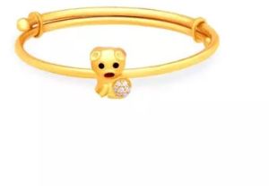 916 Adorable Teddy Bear 22KT Kids Gold Bracelet