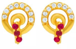 916 Circular 22 KT Womens Gold Studs