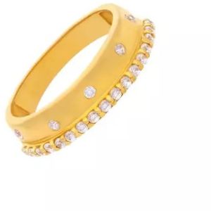 916 White Stone Outlined 22KT Womens Gold Ring