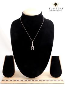 925 Silver Womens Classic Chain Pendant Set