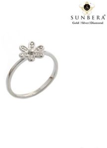 925 Sterling Silver Flower Design Women Ring