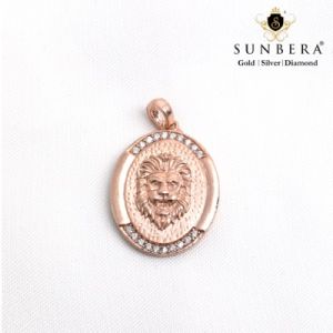 925 Sterling Silver Mens Rose Gold Pendant