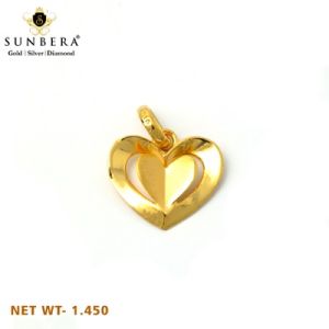 Heart Shape 22kt Women Gold Pendant, Purity : 92