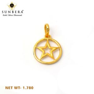 Star Shape 22 Kt Womens Gold Pendant