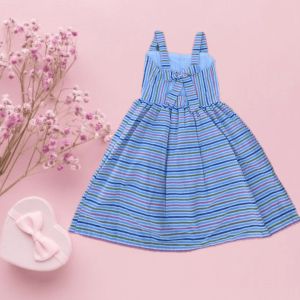 Girls Fancy Cotton Frock with Back Bow