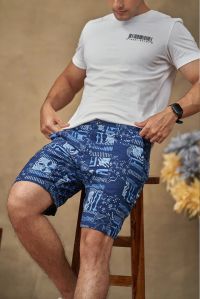 Azure Patch Work Mens Cotton Shorts