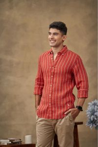 Coral Mens Linen Shirt