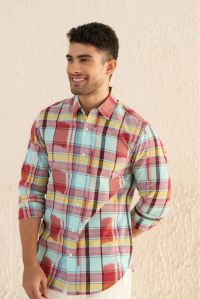 Ikat Checks Mens Cotton Shirt