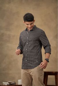 Mid Night Carbon Peach Mens Cotton Shirt