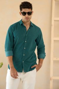 Teal Corduroy Premium Mens Cotton Shirt