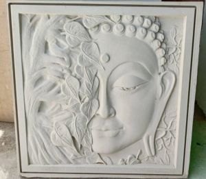 Half Face Buddha Stone Wall Mural