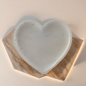 Marble Heart Shape Serving Tray
