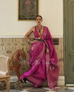 Pure Handloom Two Tone Organza Weaving Banarasi Saree