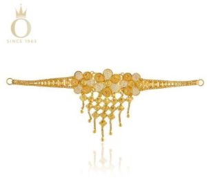 Blossoming Trio Ladies Gold Choker Necklace