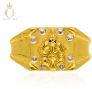 Divine Ganesh Men Gold Ring