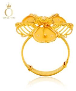 Dual Petals Ladies Gold Ring