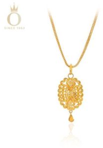 Elegant Emblem Ladies Gold Pendant