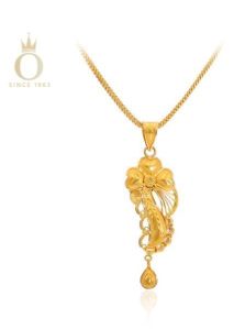 Exquisite Flora Ladies Gold Pendant