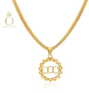 Overlapped Trio Ladies Gold Pendant