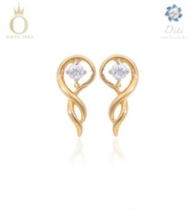 Overlapping Swirl Ladies Diamond Stud Earrings