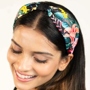 Black Tropical Knotted Women Headband